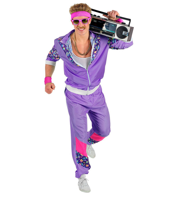 Neon 80S Verryttelypuku Viallinen violetti