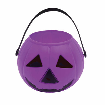 Violetti Halloween karkkia ämpäri kurpitsa 15cm