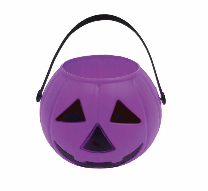 Violetti Halloween karkkia ämpäri kurpitsa 15cm