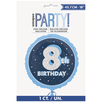 8 vuotta Helium ilmapallo sininen tyhjä 45cm
