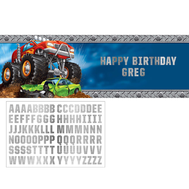 Monster Truck Banner Personalisoitava 1.5m