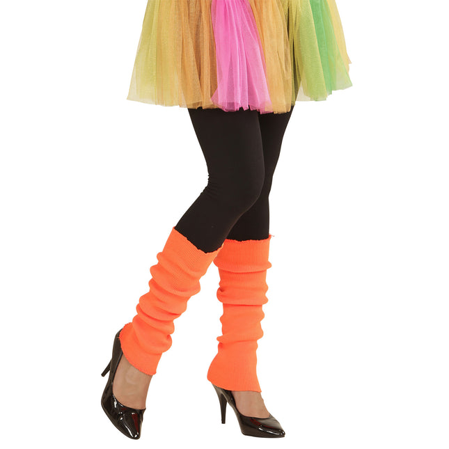 Neon oranssi jalkalämmittimet 2kpl