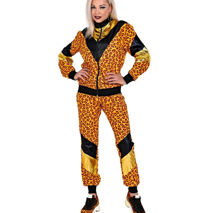 Neon 80S Verryttelypuku Virheellinen leopardikuvioinen puku