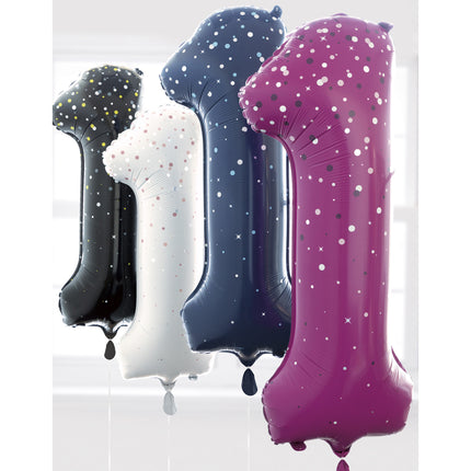 1 vuosi kuva ilmapallo vaaleanpunaiset pisteet 86cm