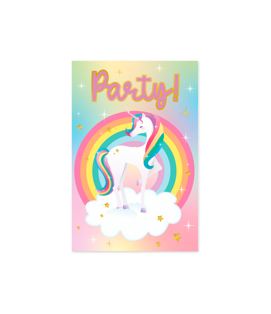 Yksisarvinen Kutsut Värillinen 6kpl