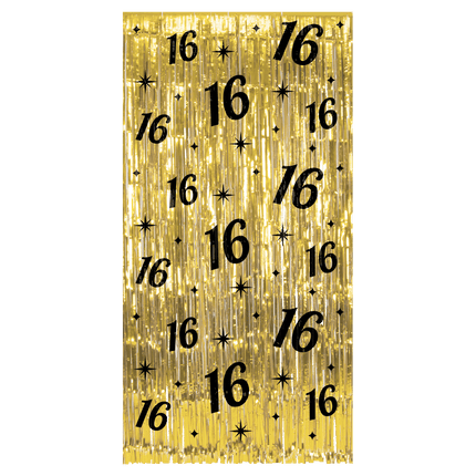 16 vuotta Oven verho Gold Musta