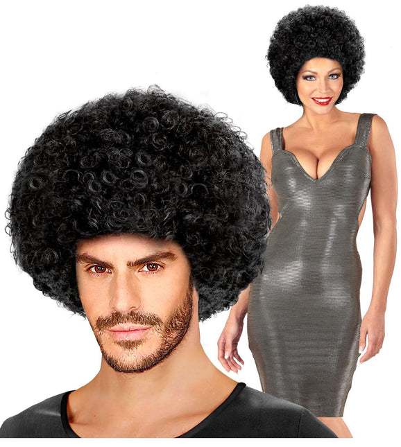 Musta Afro Unisex peruukki