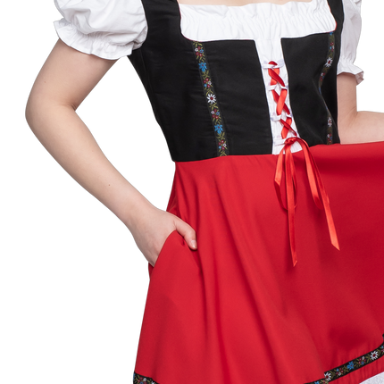 Oktoberfest Dirndl Mekko Oktoberfest Musta Punainen Hyvät naiset