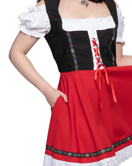 Oktoberfest Dirndl Mekko Oktoberfest Musta Punainen Hyvät naiset
