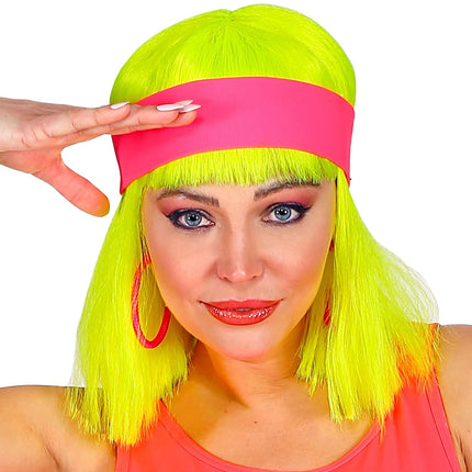 Neon vaaleanpunainen otsanauha