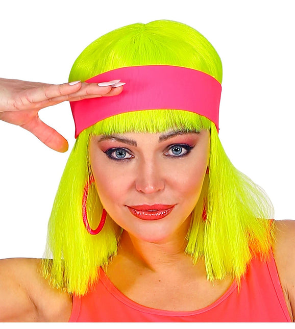 Neon vaaleanpunainen otsanauha