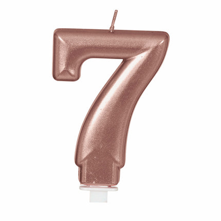 Rose Gold kynttilä 7 vuotta 8cm