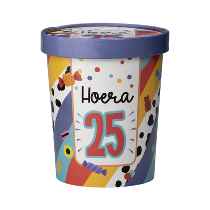 Värillinen karkkitarjotin 25 vuotta 12cm