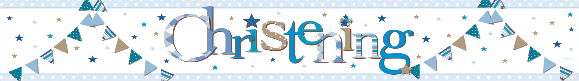 Ristiäiset Party Banner Sininen 2.74m