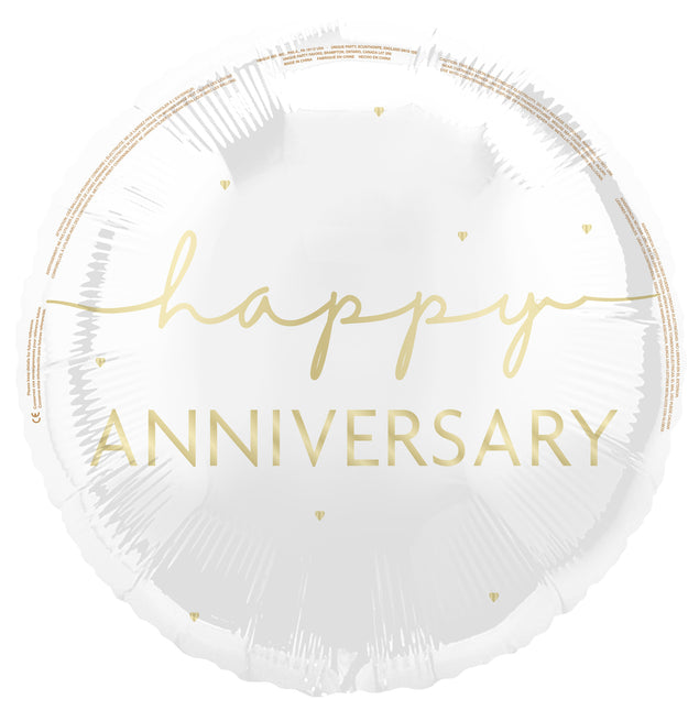 Hyvää vuosipäivää helium ilmapallo tyhjä 45cm