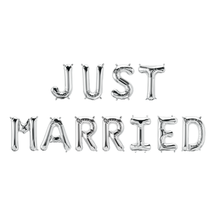 Hopea ilmapallot Set Just Married 1.9m