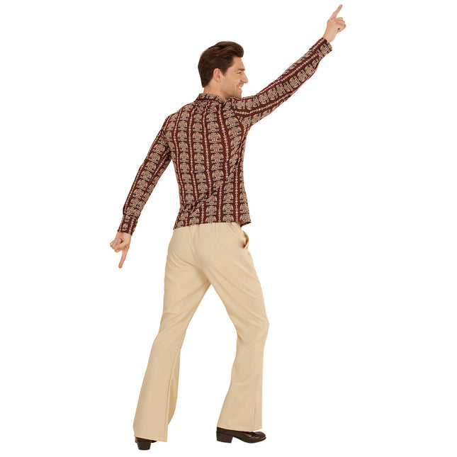 Disco 70S pusero Ruskea Miesten Old School