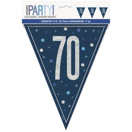 70 vuotta Garland sininen 2.5m