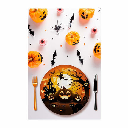 Halloween lautaset Kurpitsa 23cm 6kpl