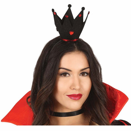 Musta hiusnauha kruunu timantteja