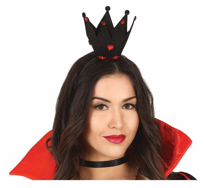 Musta hiusnauha kruunu timantteja