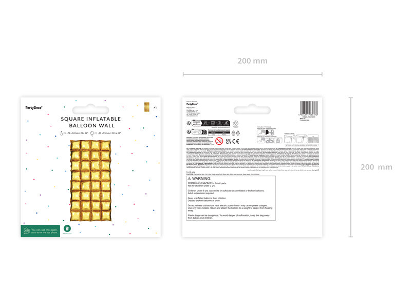 Kultaiset ilmapallot Wall 1.43m