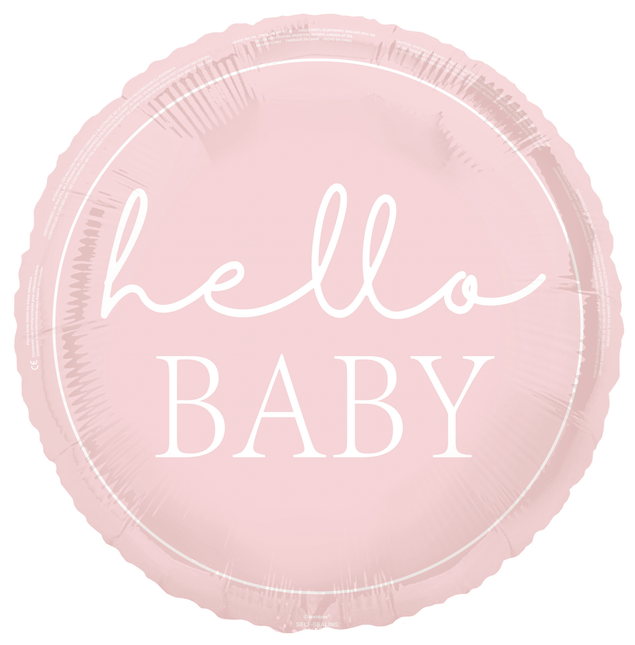 Hello Baby Helium ilmapallo vaaleanpunainen 45cm