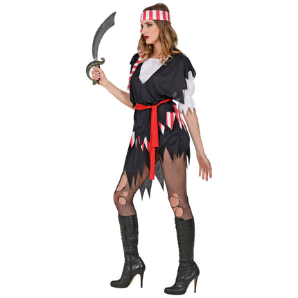 Merirosvomekko Valkoinen Musta Ladies