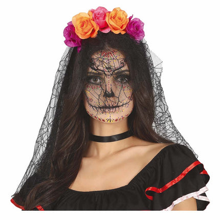 Violetti oranssi hiuspanta huntu