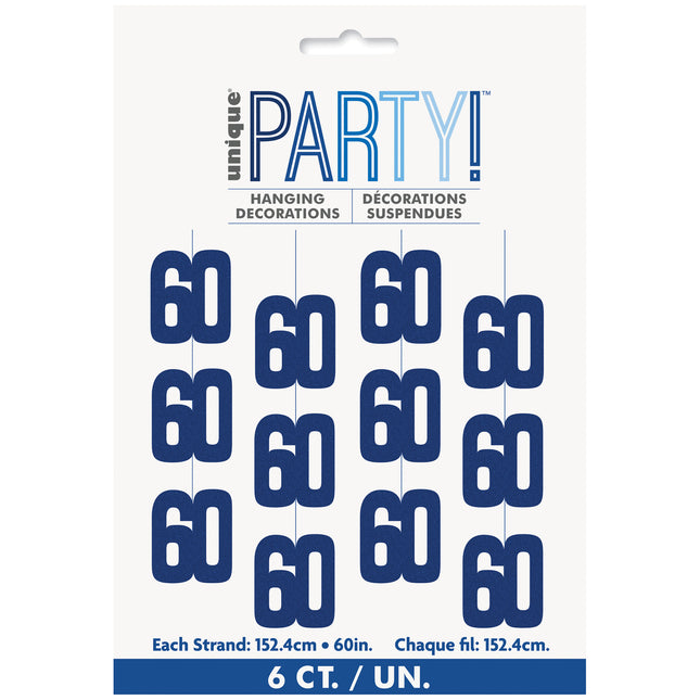 60 vuotta roikkuu koristelu sininen 1.52m