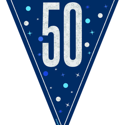 50 vuotta Garland sininen 2.5m