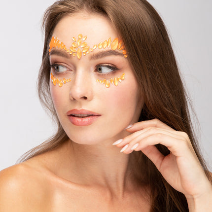 Moon Glow Neon UV kasvojen korut Intense Oranssi