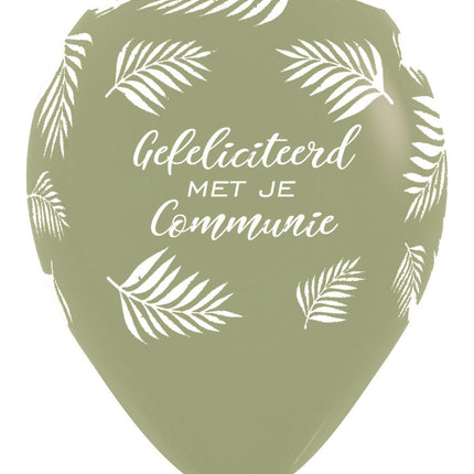 Ilmapallot Onnittelut ehtoollisella Palmut Eukalyptus 30cm 25kpl