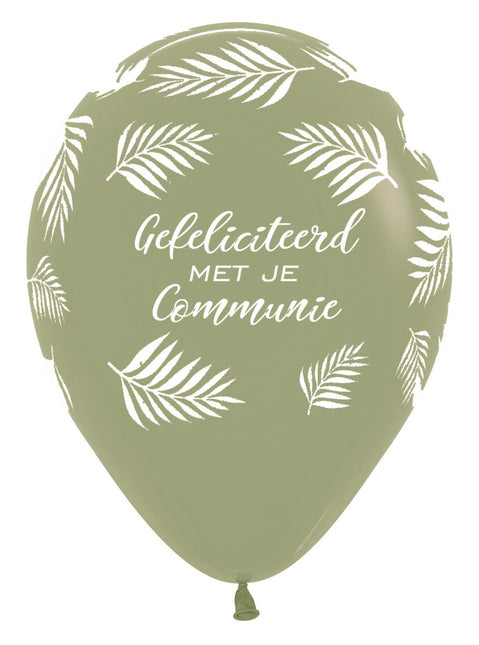 Ilmapallot Onnittelut ehtoollisella Palmut Eukalyptus 30cm 25kpl