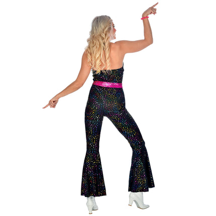 Disco 70S Jumpsuit Musta Hyvät naiset