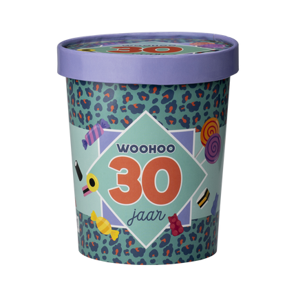 Värillinen karkkitarjotin 30 vuotta 12cm