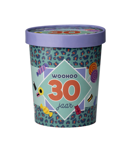 Värillinen karkkitarjotin 30 vuotta 12cm