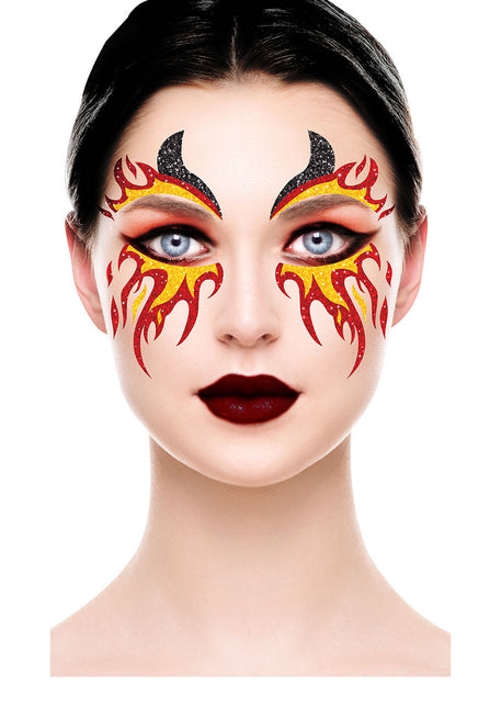 Kasvot Tarrat Tuli Glitter 20cm