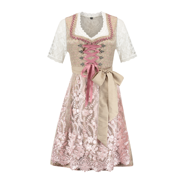 Gold Pink Dirndl Mekko Oktoberfest Hyvät 2 kpl