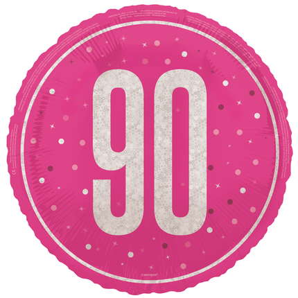 90 vuotta Helium ilmapallo vaaleanpunainen tyhjä 45cm
