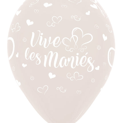 Ilmapallot Vive Les Maries sydämet kristalli kirkas 30cm 25kpl