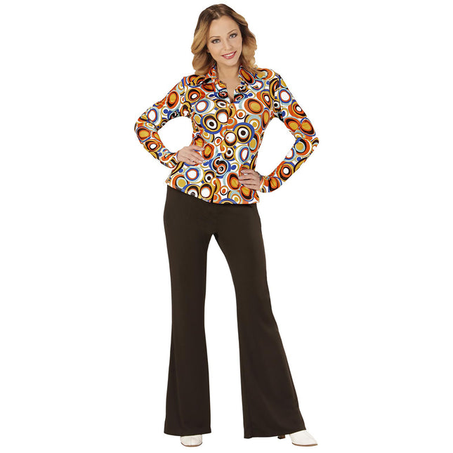 Disco 70S pusero Sininen Oranssi Ladies