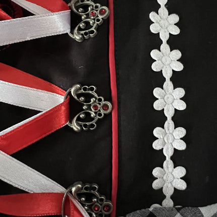 Mustavalkoinen Dirndl Mekko Oktoberfest Hyvät ruudullinen