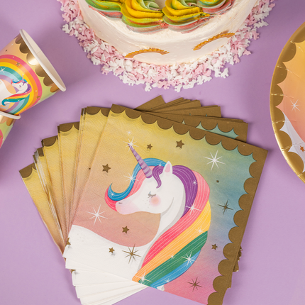 Yksisarvinen lautasliinat 16cm 16kpl