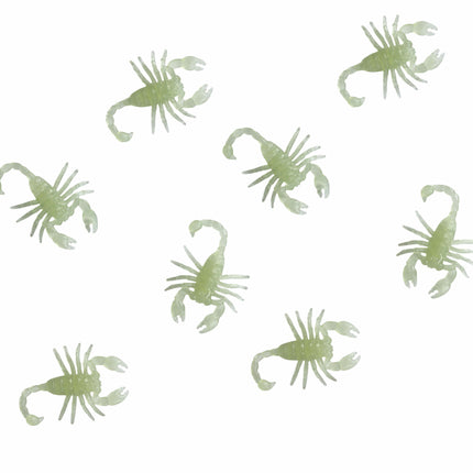 Pöydän koriste skorpionit hehkuvat pimeässä 6cm 8kpl