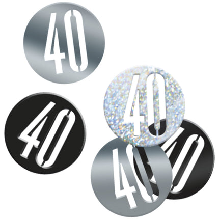 Pöytäkonfetti 40 vuotta Musta 14gr
