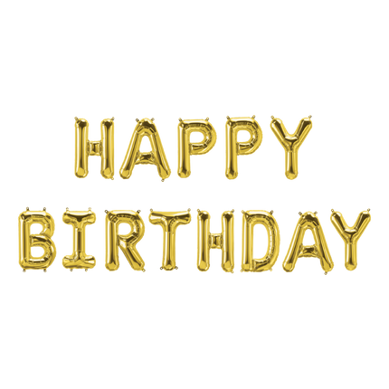 Kulta onnellista syntymäpäivää ilmapallot asetettu 1.9m