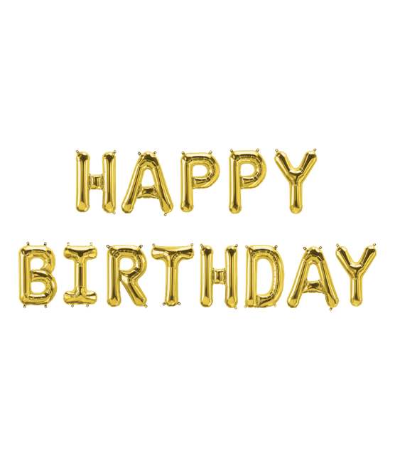 Kulta onnellista syntymäpäivää ilmapallot asetettu 1.9m