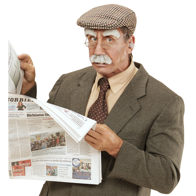 Harmaat tekoviikset ja kulmakarvat 2 kpl