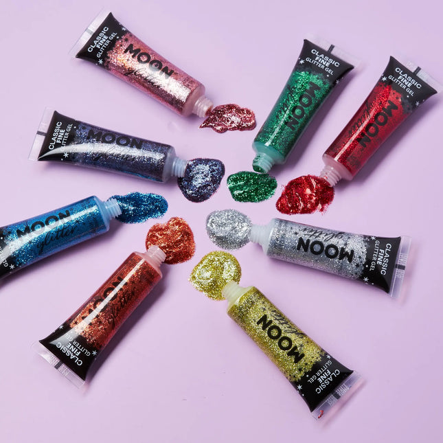 Moon Glitter Classic hieno glittergeeli vaaleanpunainen 12ml